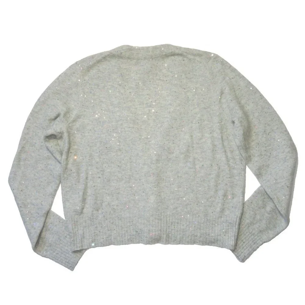 NWT J.Crew V-neck Sparkle Cardigan in Heather Dusk Supersoft Yarn Sweater L